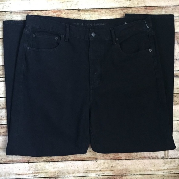 AMERICAN EAGLE Plus HI RISE GIRLFRIEND black jeans women’s size 14 XLong - Picture 3 of 10